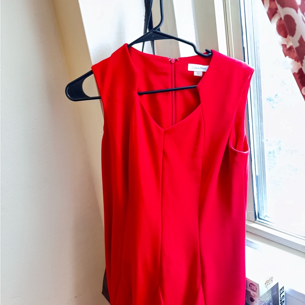 Red Calvin Klein office dress size 6
